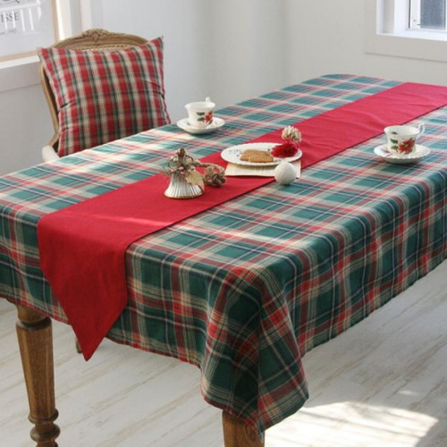 앤코튼 ㅤ크리스마스 클래식체크 테이블보 (130x100cm)_이미지