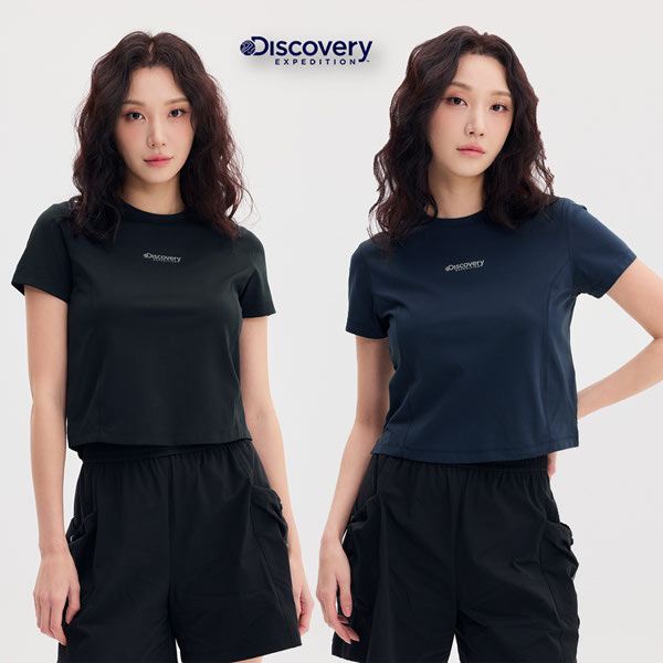  디스커버리 익스페디션 잠재권축사 라운드 반팔티셔츠 DWRS97053-BKS