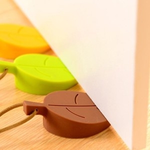 나뭇잎 실리콘 도어스토퍼 브라운/문고정장치/도어스토퍼/문고정받침/고정받침대/문고정받침대/문