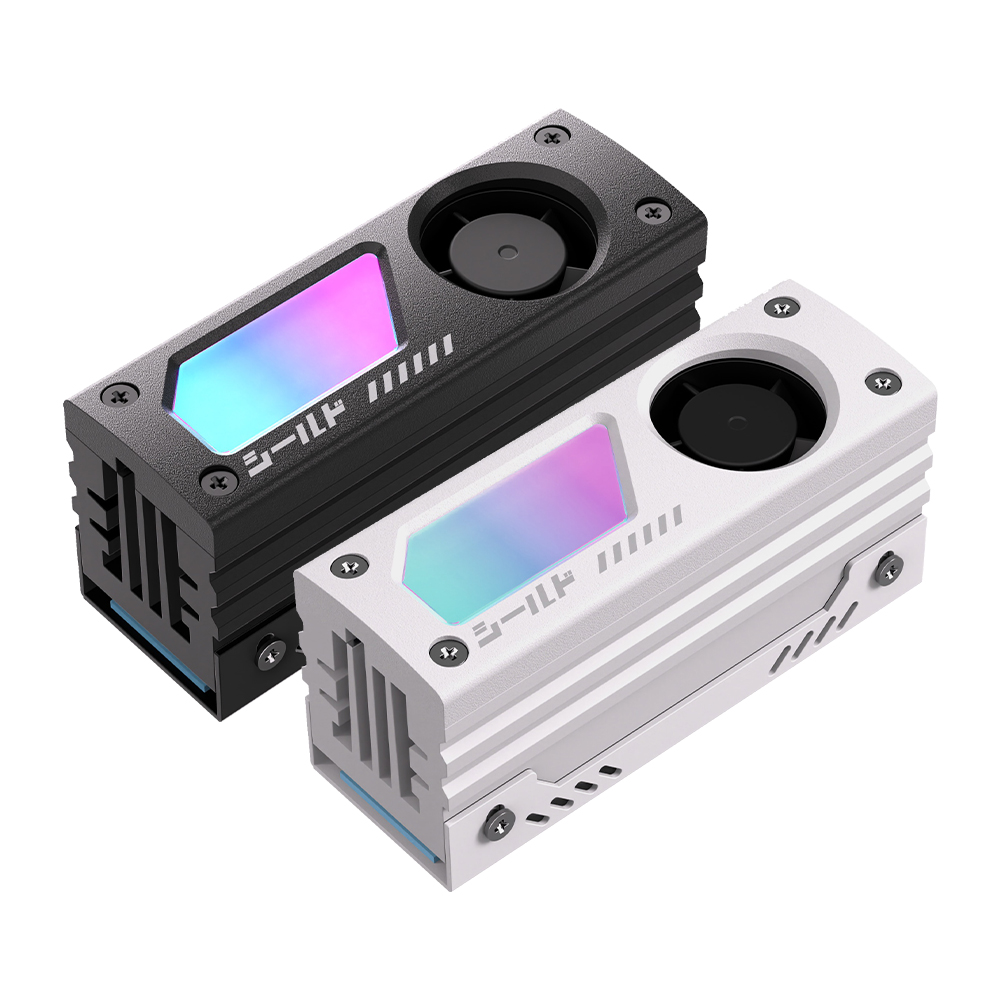 EZDIY-FAB SHIELD aRGB M.2 SSD 히트싱크 쿨링팬 (화이트)_이미지