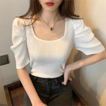 오노마 ONM 스퀘어넥 퍼프소매 여름 반팔니트 HH-B110 S8822260