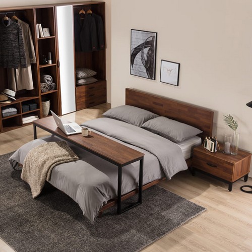 헤이미쉬홈 아뜰리에 멀바우 A 침대 Q (독립스프링)