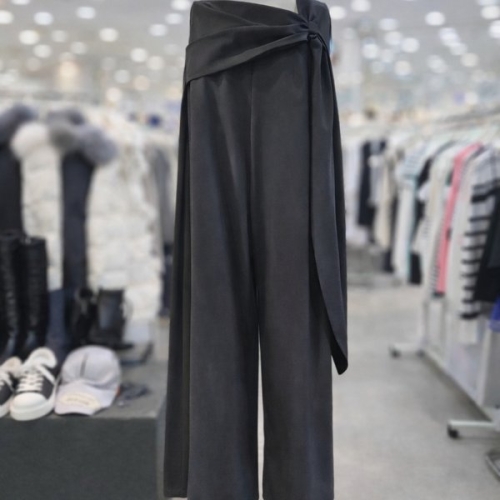 에고이스트 제원단 끈 와이드 팬츠 ES2BX001_DG_이미지