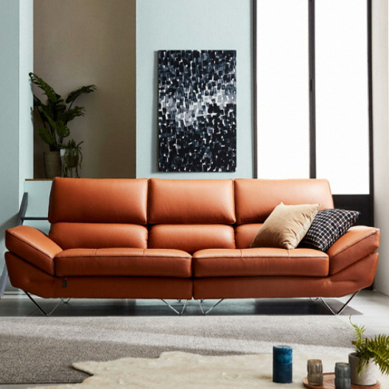 다우닝 워너블 이태리 천연가죽 소파 4인용 (스툴포함)