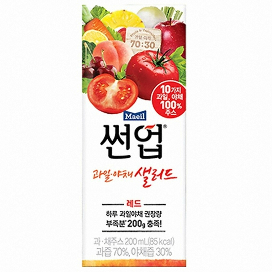 매일유업 썬업 과일 야채 샐러드 레드 200ml (48개)_이미지