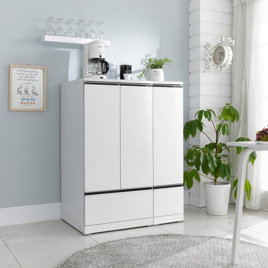 유니콘인터내셔널  모던 하이그로시 다용도 수납장+틈새장 1200