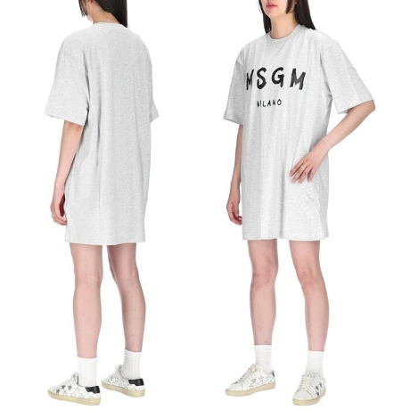MSGM 밀라노 로고 여성 반팔 원피스 2000MDA510 200005 94