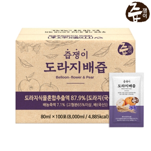굿모닝비엔에프 즙쟁이 도라지배즙 80ml 30포 (3개)_이미지