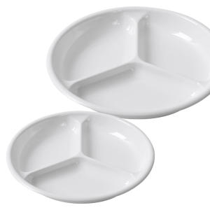 신광 멜라민 원형 나눔접시 3절 JI 멜라닌 반찬 그릇 앞접시 식기_이미지