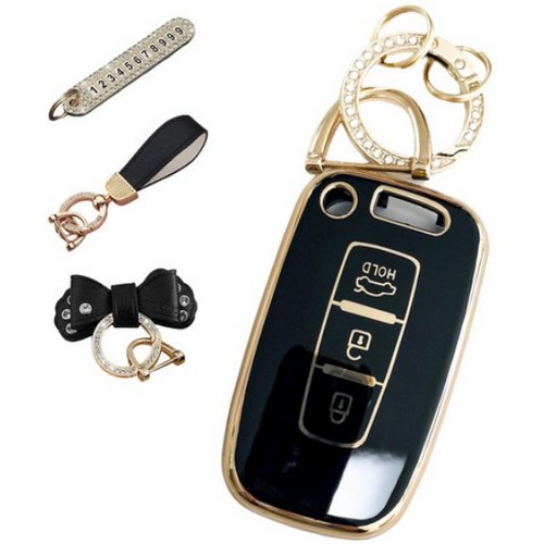 루루형제 프리미엄 TPU 키케이스 현대/기아 3버튼 전용 HK-03 + 번호키링 + 리본키링 + 스트랩