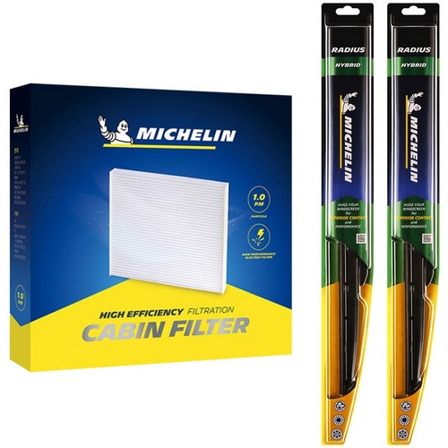 미쉐린 라디우스 하이브리드 와이퍼+필터 세트 기아 그랜드/뉴 카니발 전용