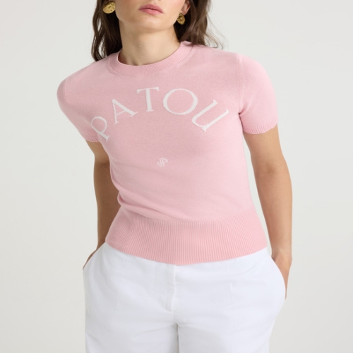 로고프린트 면혼방 반팔니트 TUSW5E271P1