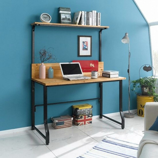 아름이와다움이 나르샤 소나무원목 스틸 선반책상 (1200x620)