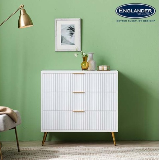 잉글랜더 멜론 템바보드 3단 서랍장 800