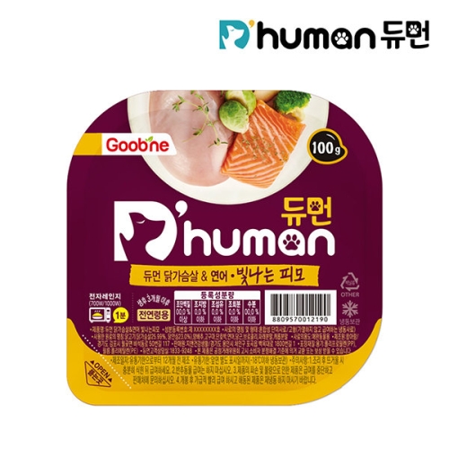 듀먼 닭가슴살&연어 빛나는 피모 100g (1개)_이미지
