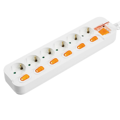 동양전자산업 루넥스 6구 16A 메인 개별스위치 멀티탭 (1.5m)_이미지