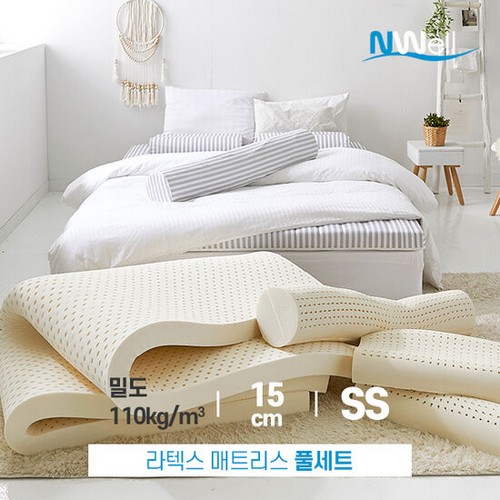 느웰 하드 천연라텍스 매트리스 SS+베개+바디필로우