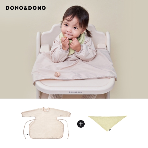 NEW 맘마존 아기 자기주도 이유식 방수 턱받이 + 클린넥 거즈 턱받이 1p