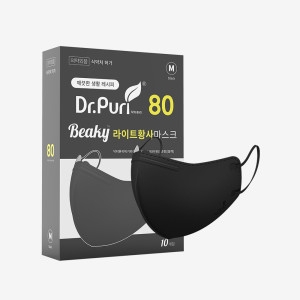 닥터퓨리 KF80 비키 새부리형 마스크 30매 블랙 중형