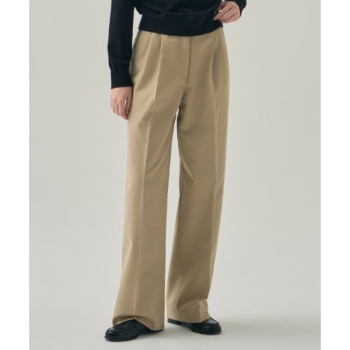 드로우핏 DRAW FIT 우먼 DRAWFIT WOMEN 투 턱 와이드 치노 팬츠 BEIGE DFWMPT5310BE 143814_이미지