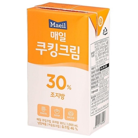 매일유업 쿠킹크림 조지방 30% 1L이미지입니다. 누르면 해당 게시물로 새창이동합니다.