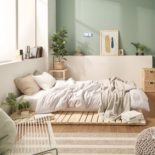 리빙디자인연구소 헤이몰리 어메이징 원목 깔판 침대 XMS (매트별도)_이미지