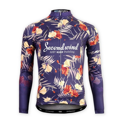  세컨윈드 알로하바이올렛 자전거 긴팔저지