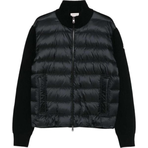 몽클레르 로고 패치 블랙 패딩 가디건 K2091 9B00051 M4