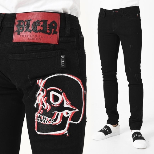 필립플레인 아웃라인 스컬 슬림진 블랙 MDT2217 PDE004N 02PA