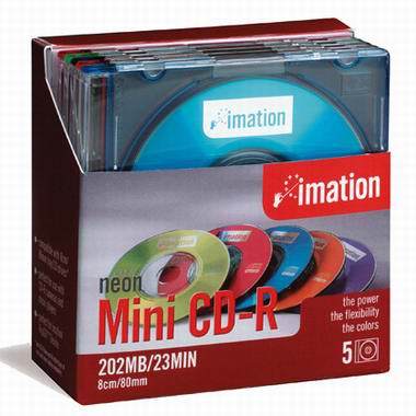 이메이션 CD-R 700MB 52x 5p 미니네온_이미지