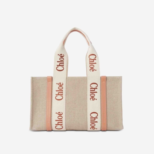 끌로에 토트백 CHC23AS383L17Chlo Embroidered Logo Webbing, Linen Canvas Ca FW25..
