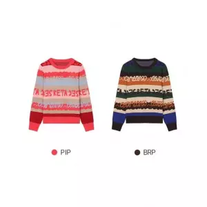 신원 베스띠벨리 레터링 라운드 니트X2923 336610