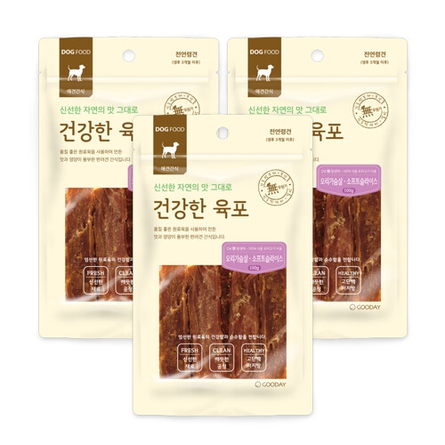 YRF CO.,LTD 건강한 육포 오리가슴살 소프트슬라이스 100g (3개)_이미지