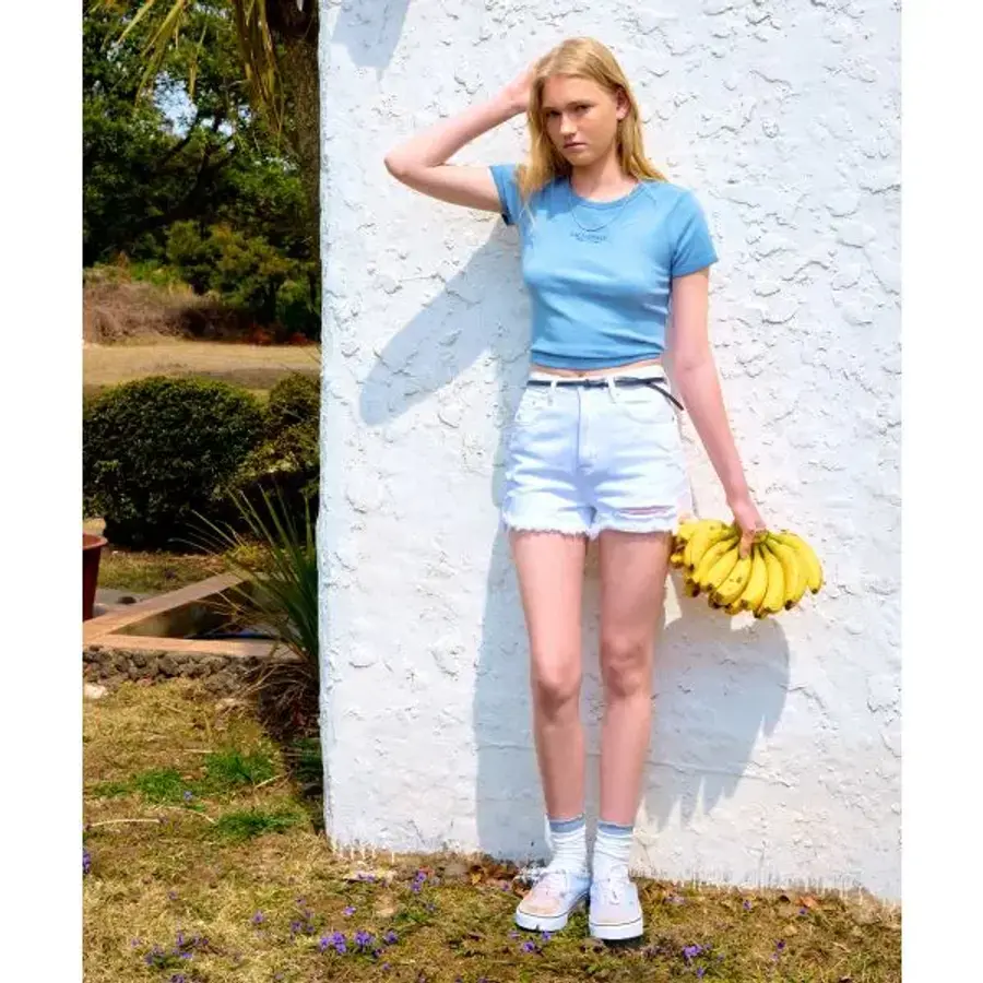 캘리걸 Destroyed Short Denim Shorts WHTJF2637F 137204