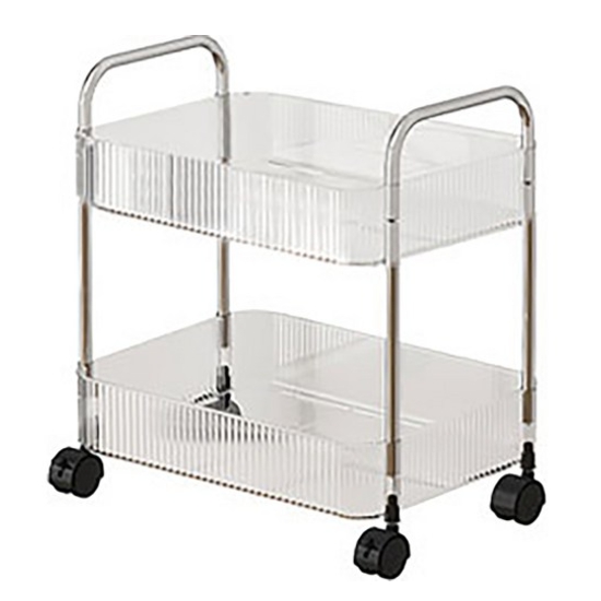 에버하우스  투명 아크릴 이동식 수납 2단 트롤리