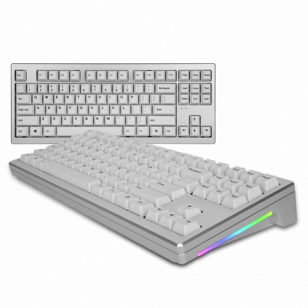 앱코 AR87 CNC 풀 알루미늄 체리키보드 (실버, 청축)_이미지