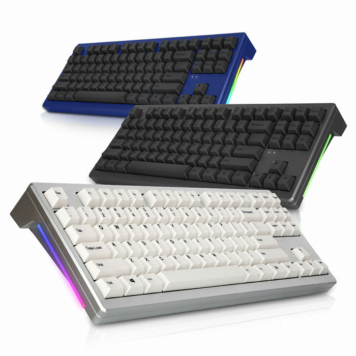 앱코 AR87 CNC 풀 알루미늄 체리키보드 (실버, 청축)_이미지