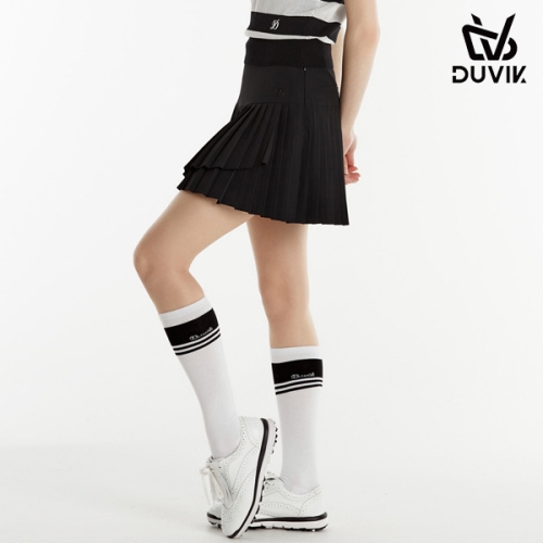  듀빅 여성 스판 잔주름 언발란스 랩 큐롯 DE2WCU422BK