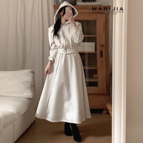 패플 마리지아 스터프 후드 집업 플레어 스커트 MSTB31074