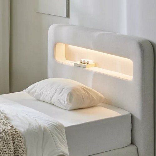 휴먼앤퍼니처 루피 LED 패브릭 평상형 호텔 침대 SS (본넬스프링)_이미지