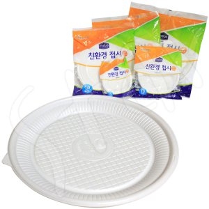 원형 접시 10개입 100 140 180mm 야외 일회용 캠핑 식기 그릇
