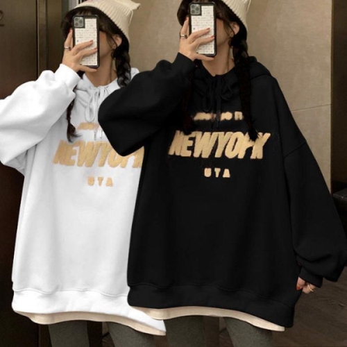  오노마 ONM 레터링 뉴욕 여성 러블리 오버핏 따뜻한 기모 후드티 23562412