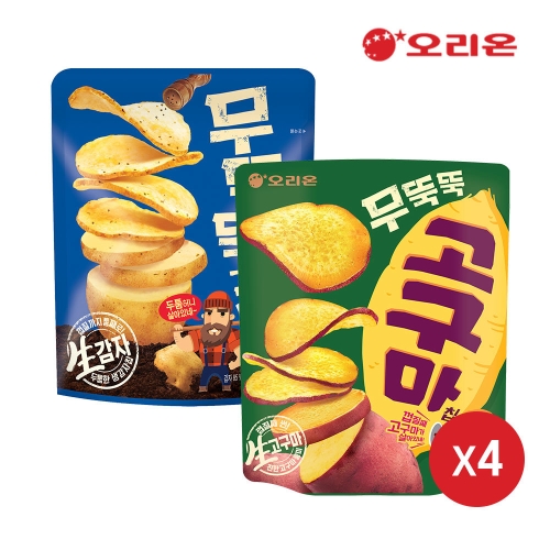 무뚝뚝감자칩 60g 4개 + 무뚝뚝 고구마칩 56g 4개