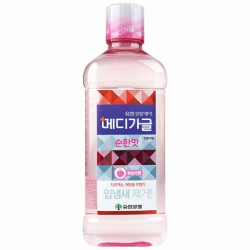 유한양행 덴탈케어 메디가글 순한맛 복숭아향 750ml (3개)