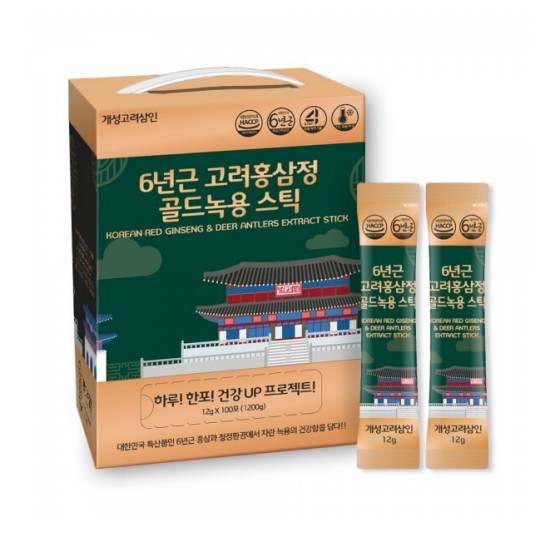 개성고려삼인 6년근 고려홍삼정 골드녹용 스틱 12g 100포