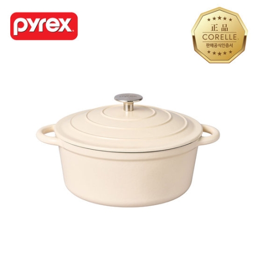 코렐브랜드 파이렉스 주물 양수냄비 아이보리 [26cm]