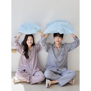 바풀 CA5S15716 커플잠옷 순면 기모 잠옷 신혼부부 남성 여_이미지