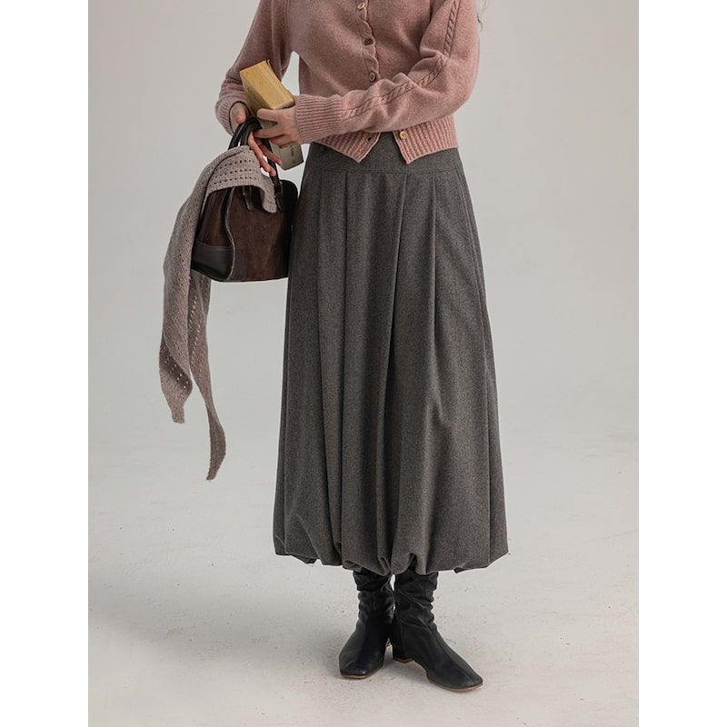 데일리 Art DA_Care drape slim curved skirt 1112936_이미지