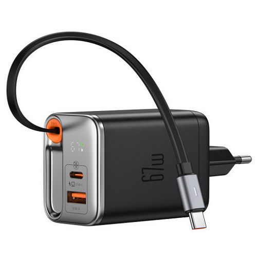 맥도도 PD PPS 67W C타입 케이블 일체형 2포트 GaN 충전기 CH645 (1개)