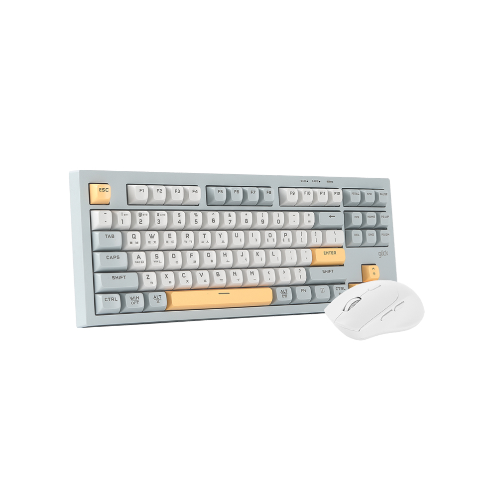 지클릭커 OFFICEPRO WMK50 사일런스 M 87 무선 키보드 마우스 세트 (Navy Blue)_이미지